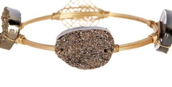 Bangle wire wrapped 18k Druzy Bangle - Picture 2 of 3